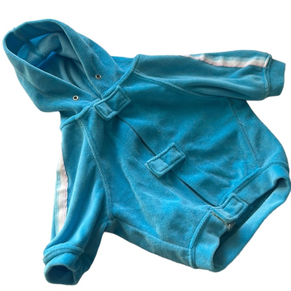 Dog Retro Jacket Turquoise Hooded